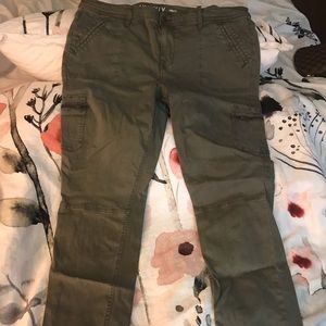 Army green cargo skinnies Ava and Viv 18W